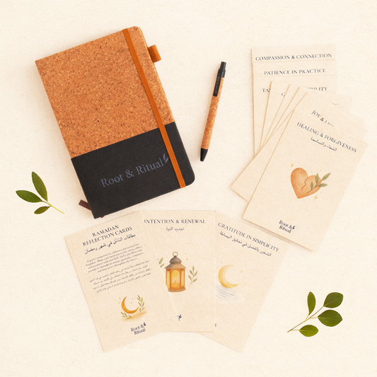 Bilingual Ramadan Reflection Journal Kit (Black) : مجموعة دفتر تأملات رمضانية (أسود)