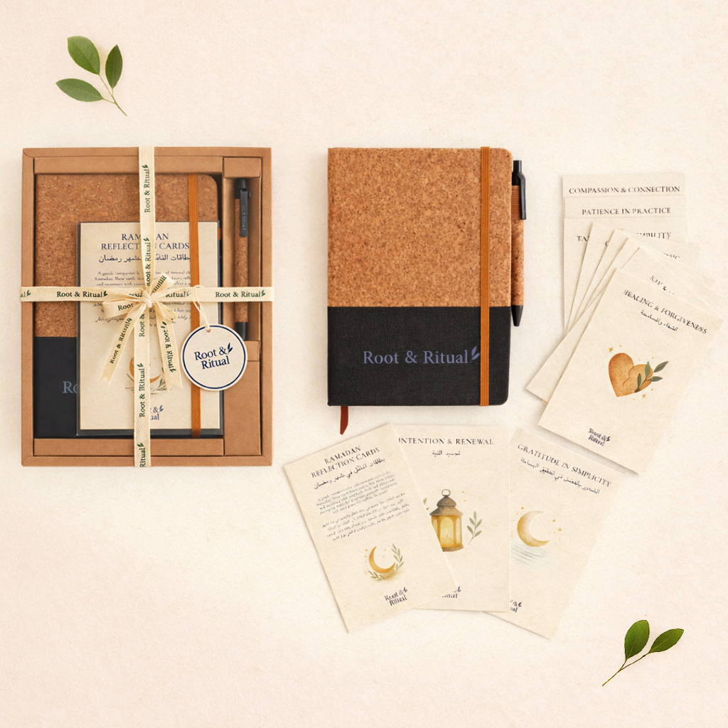 Bilingual Ramadan Reflection Journal Kit (Black) : مجموعة دفتر تأملات رمضانية (أسود)