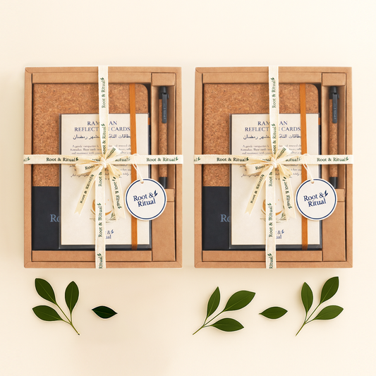 Bilingual Ramadan Reflection Journal Kit Bundle (Black) : باقة مجموعة دفتر تأملات رمضانية (أسود)